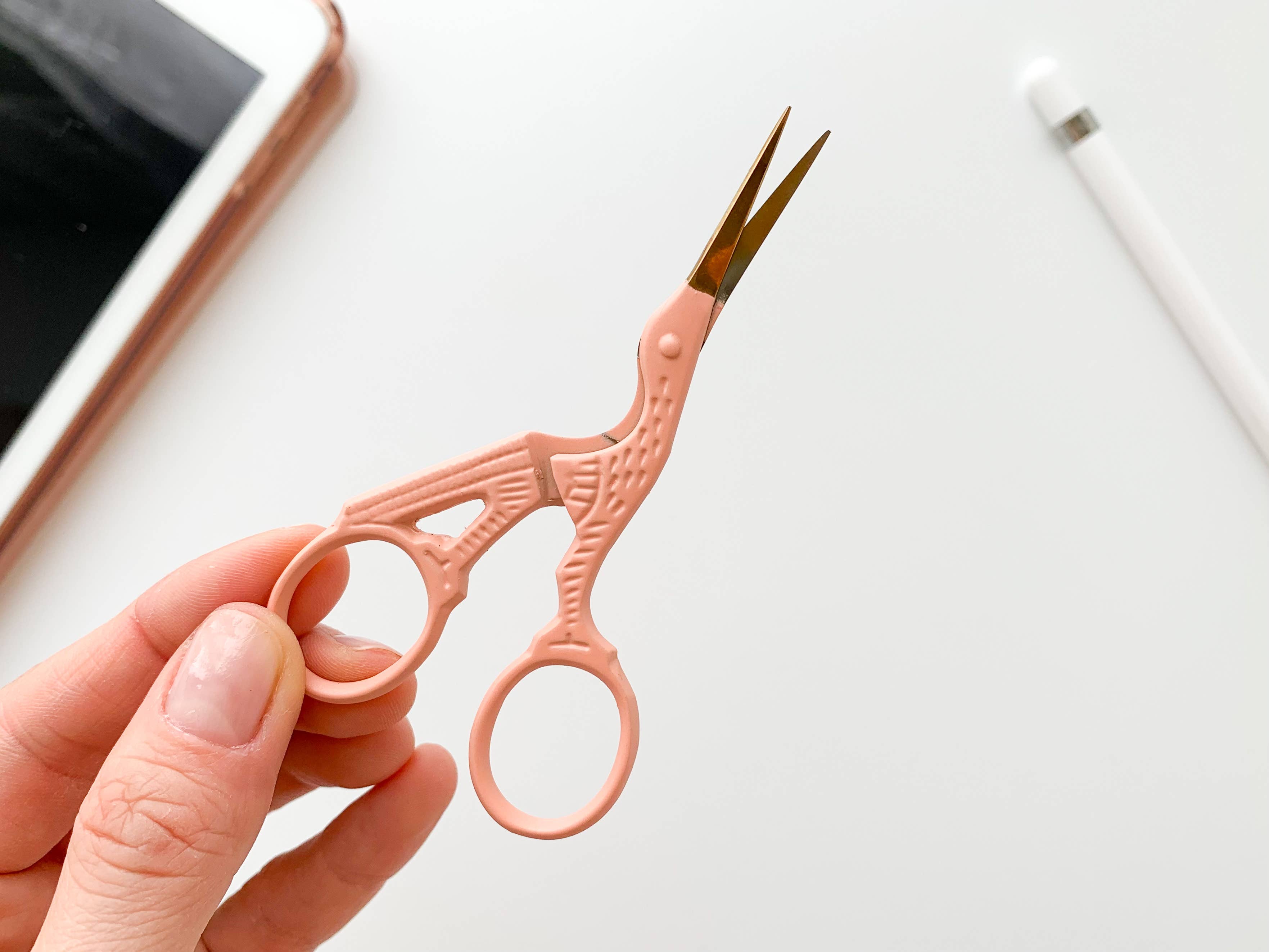 Bird scissors, small sewing scissors, stork scissors: Shell