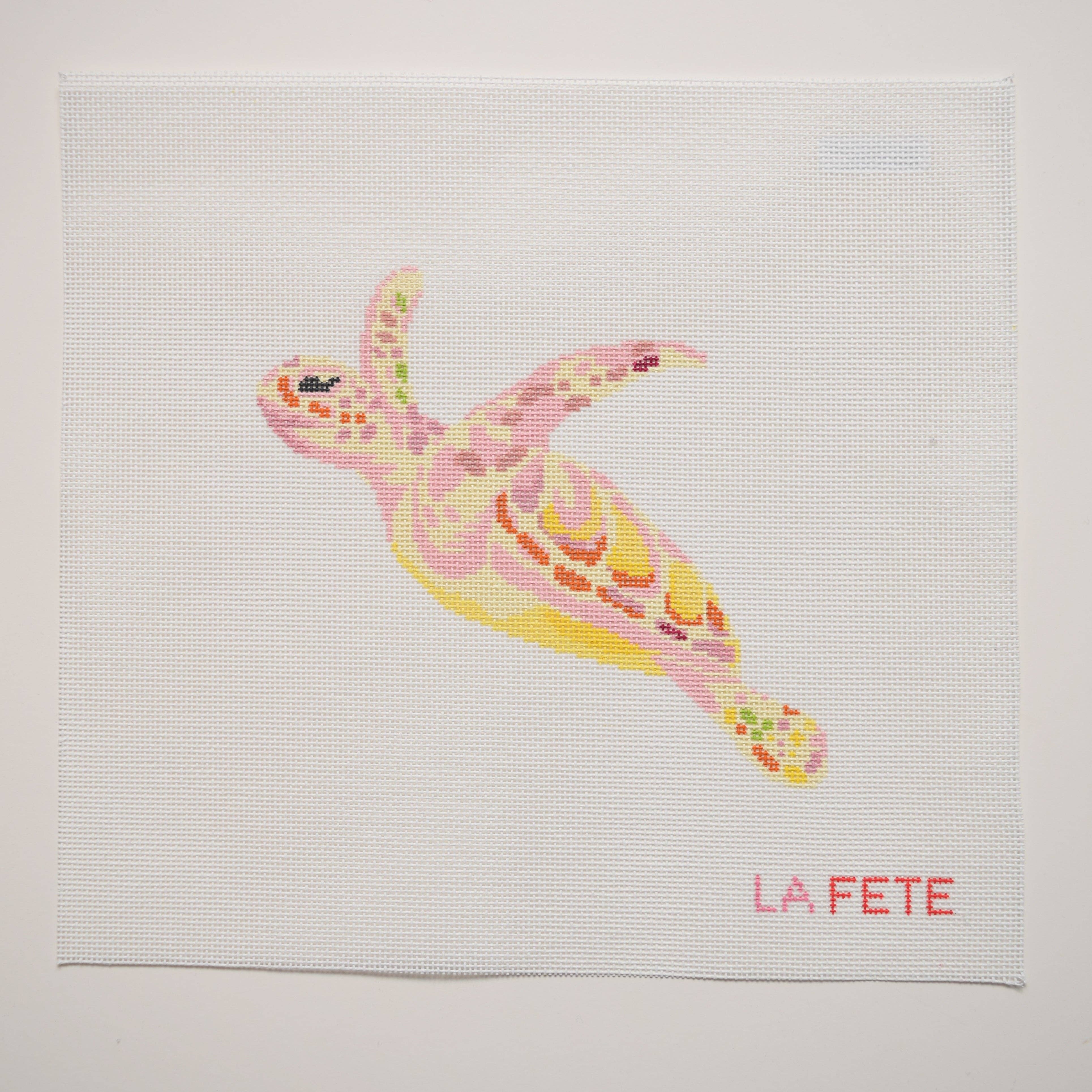Sea Turtle Hand Painted Needlepoint Canvas