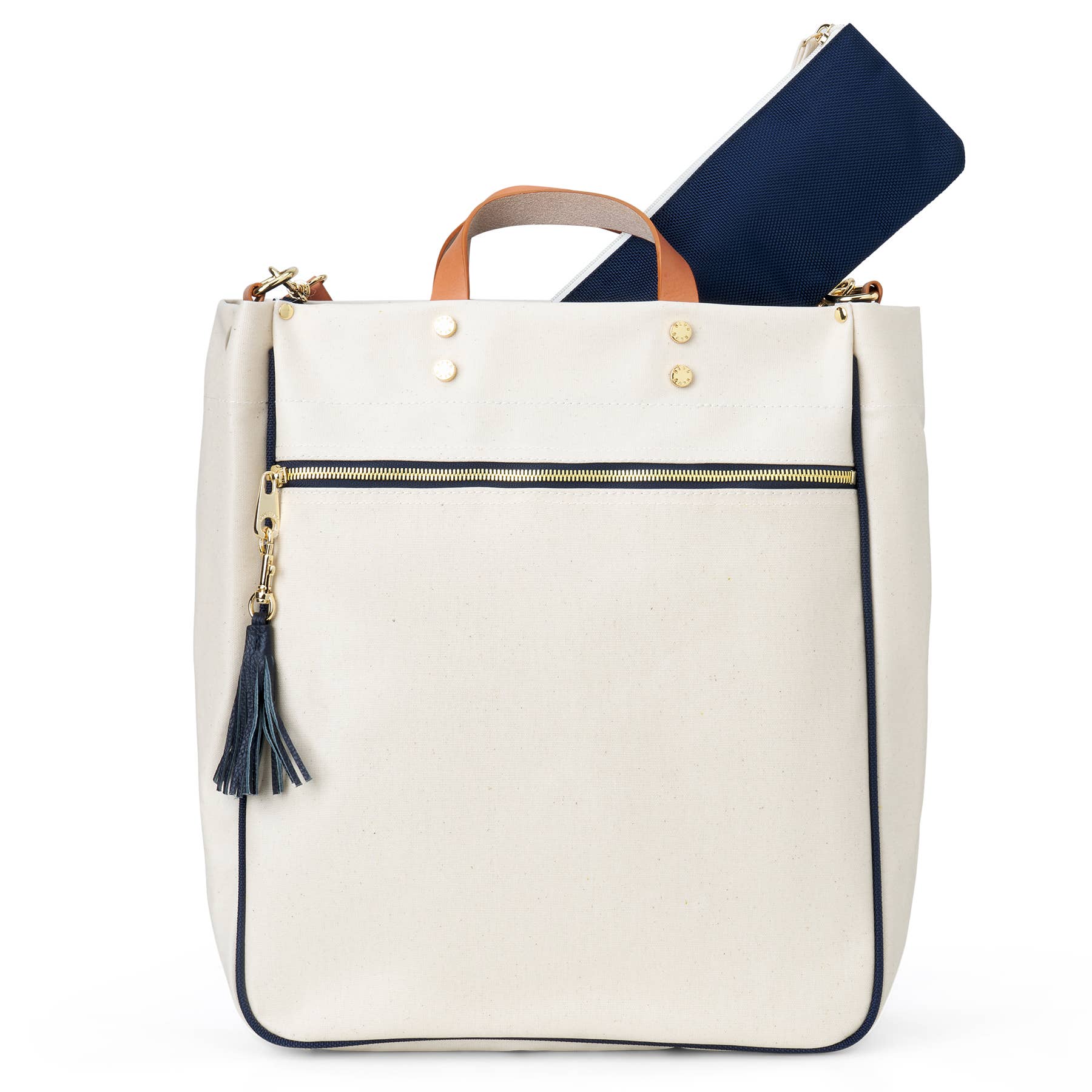 "Parker" Sailor Canvas Tote with Leather Accents
