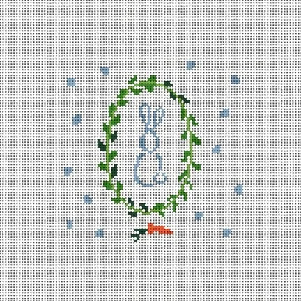 Blue Bunny Wreath Canvas