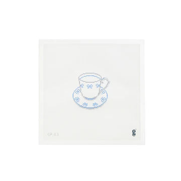 Blue Bow Teacup Canvas