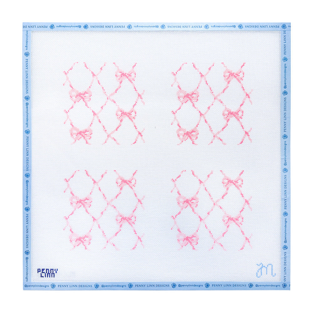 Bow Lattice Coaster Set Canvas