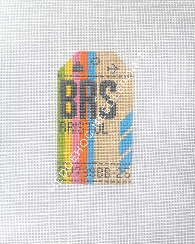 Bristol Retro Travel Tag Needlepoint Canvas