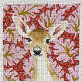 Deer on Palms Canvas