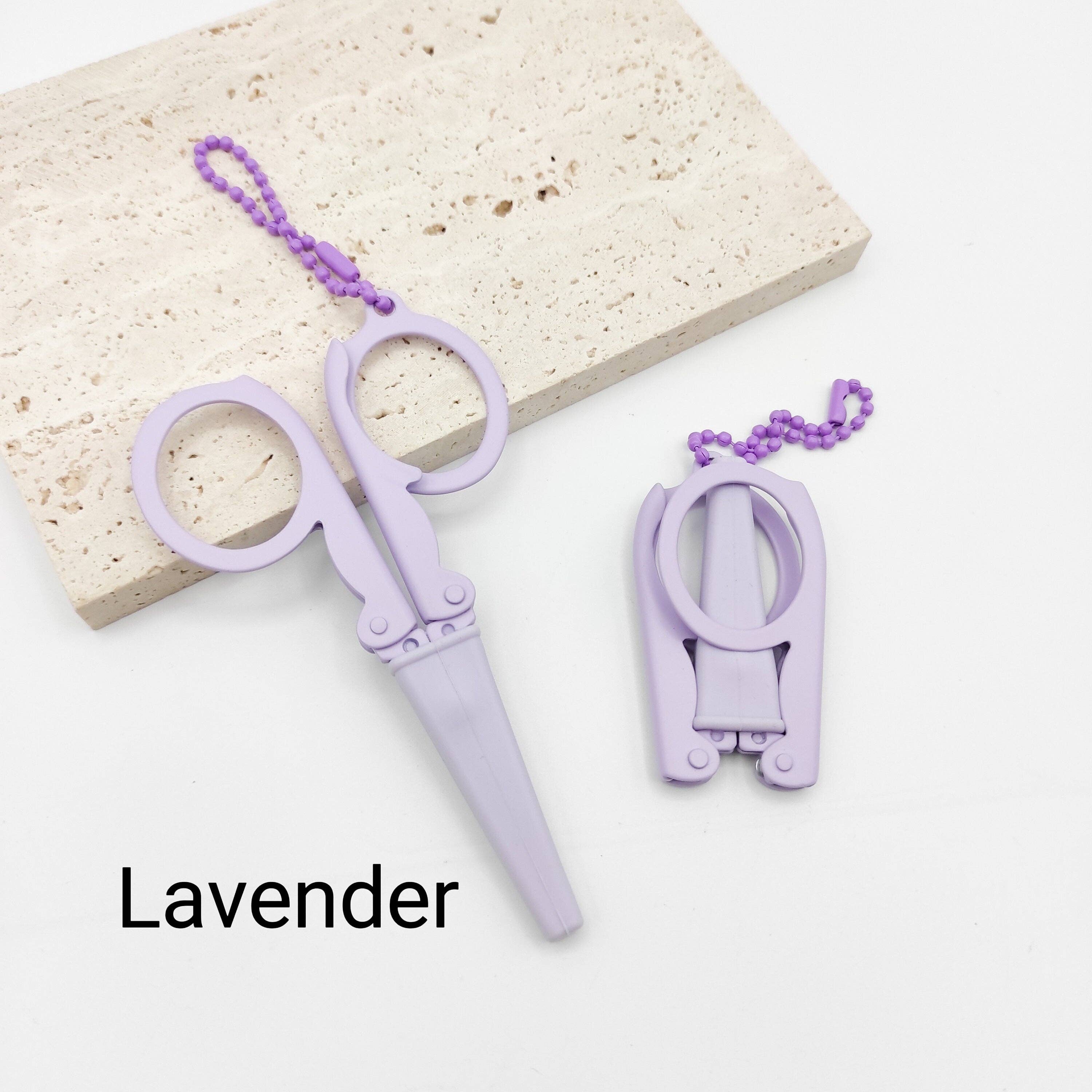 Portable folding scissors with sheath: Lavender