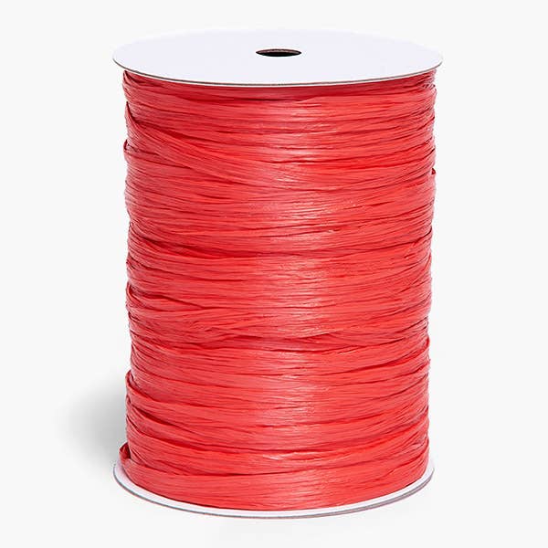 Matte Raffia Ribbon: Red Matte / 1 Pack / 100 yards