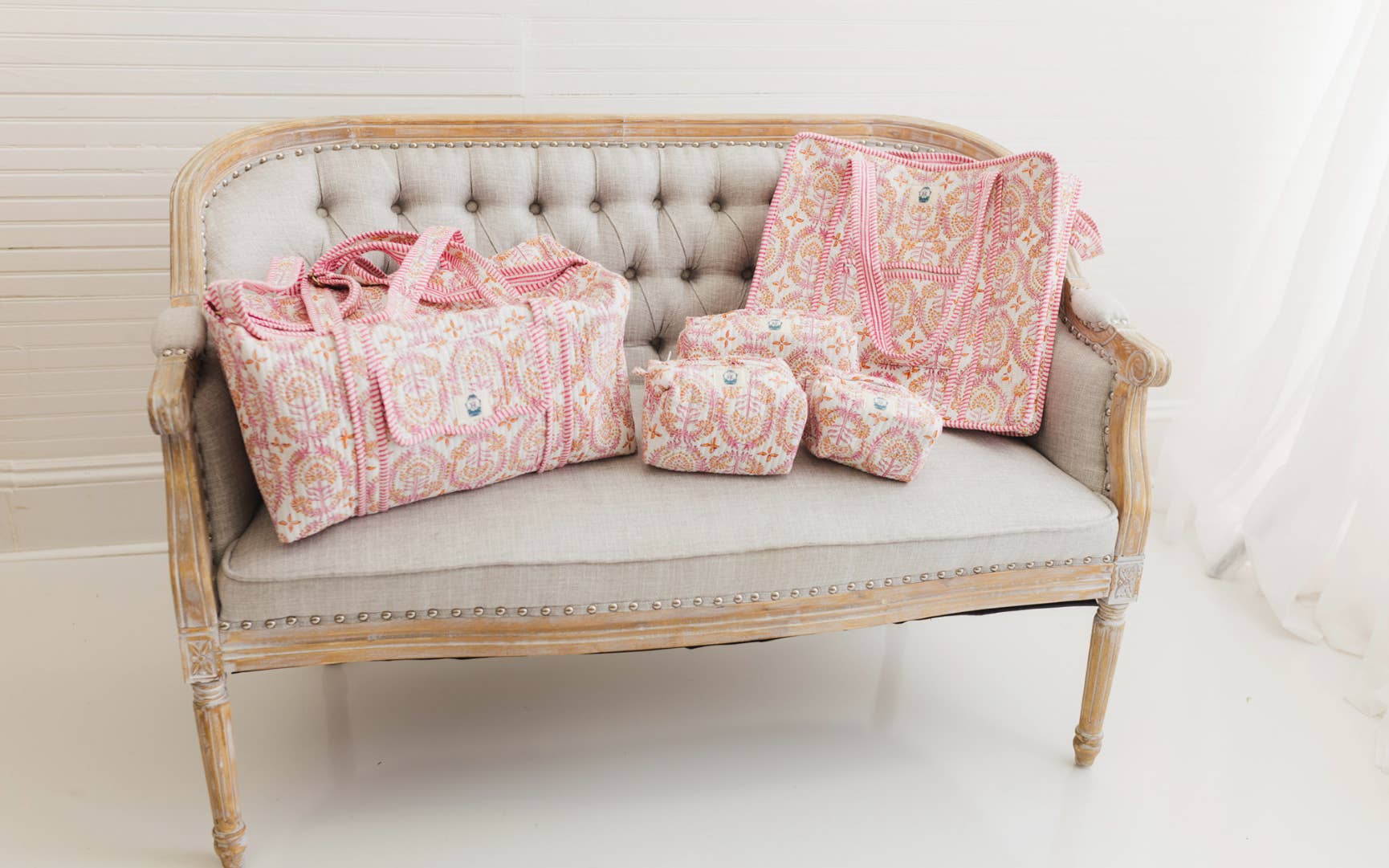 Dahlia | Large Quilted Zipper Tote Bag