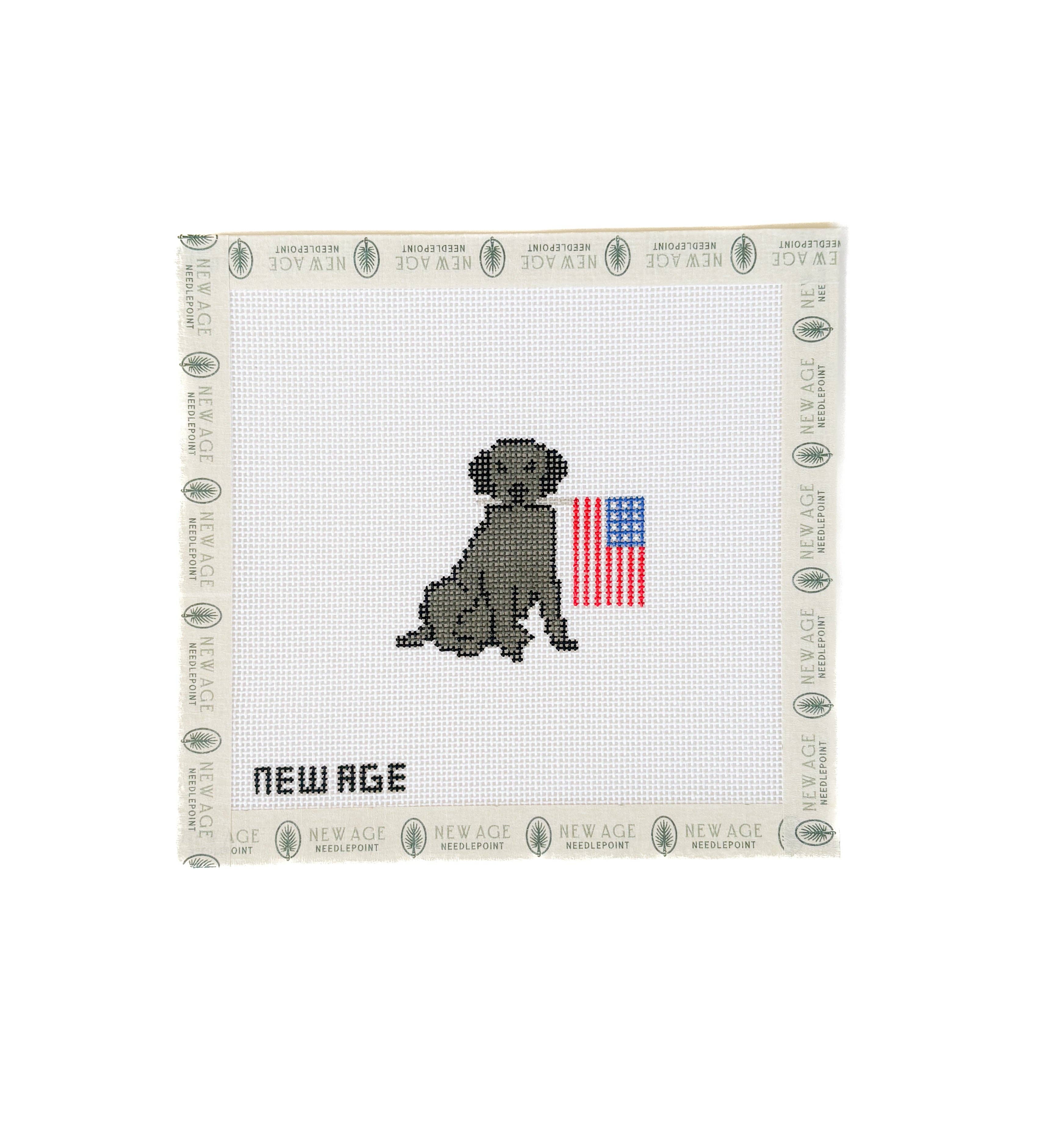 Patriotic Black Lab Canvas