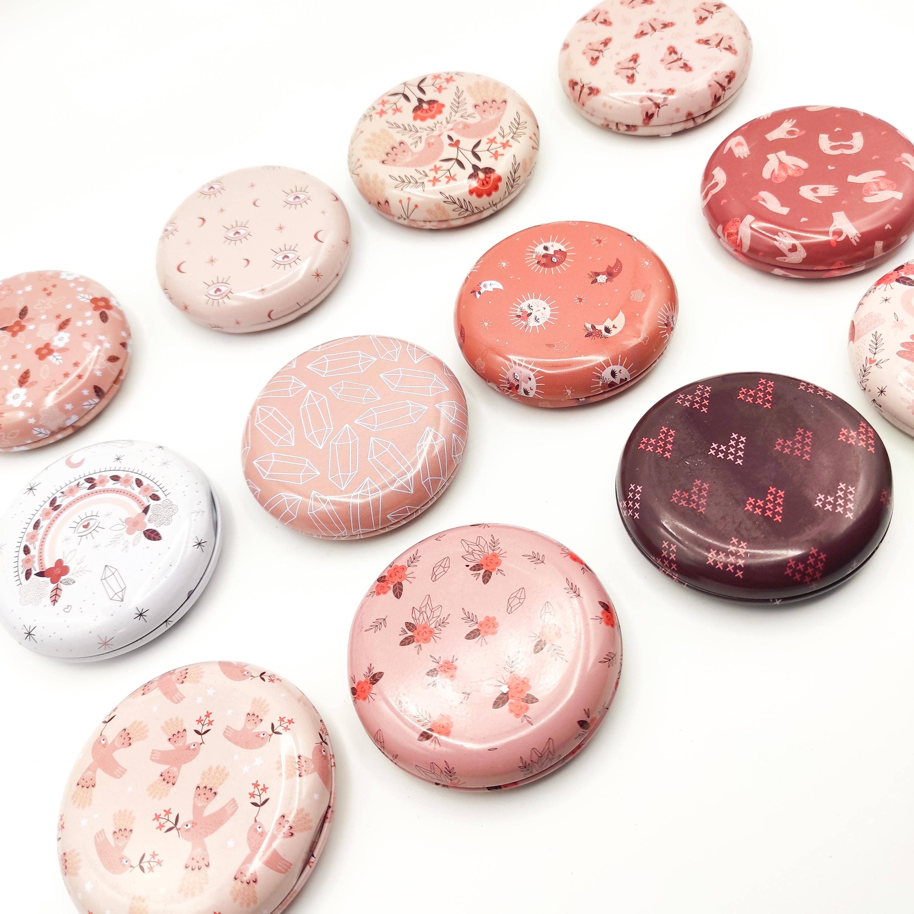 Round Magnetic Needle Case for Embroidery/Cross Stitch/Hand Stitch/Sewing - Modern Style Needle Organizer: NEW Floral / Random