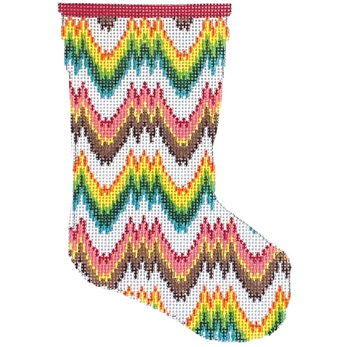Mini Stocking - Flame Stitch