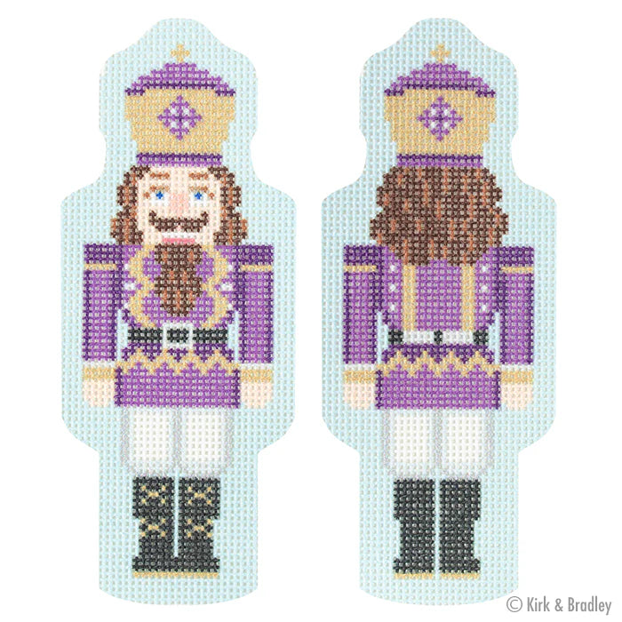 Double-Sided Nutcracker Ornament - Purple