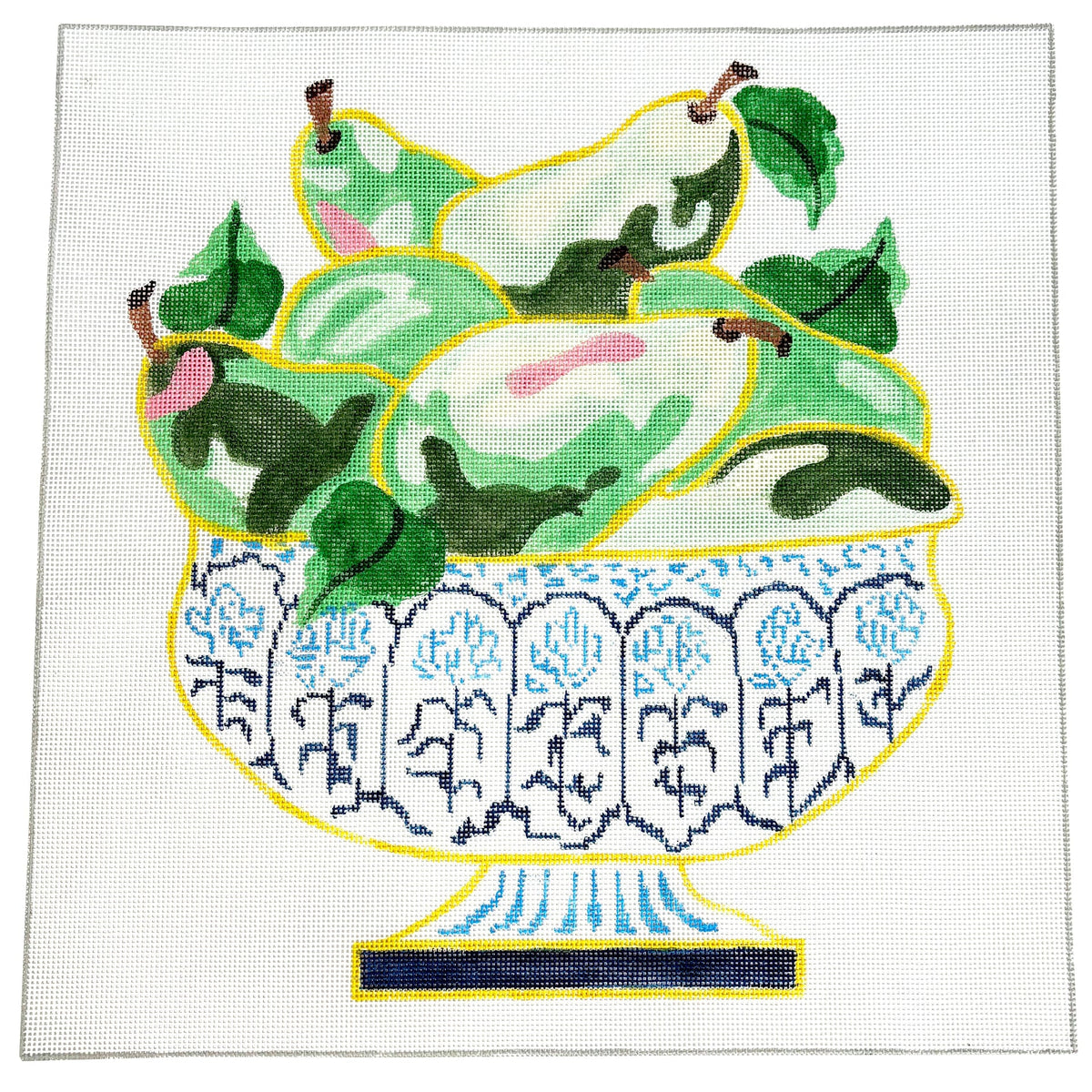 French Harvest Bowl with Green Pears Canvas