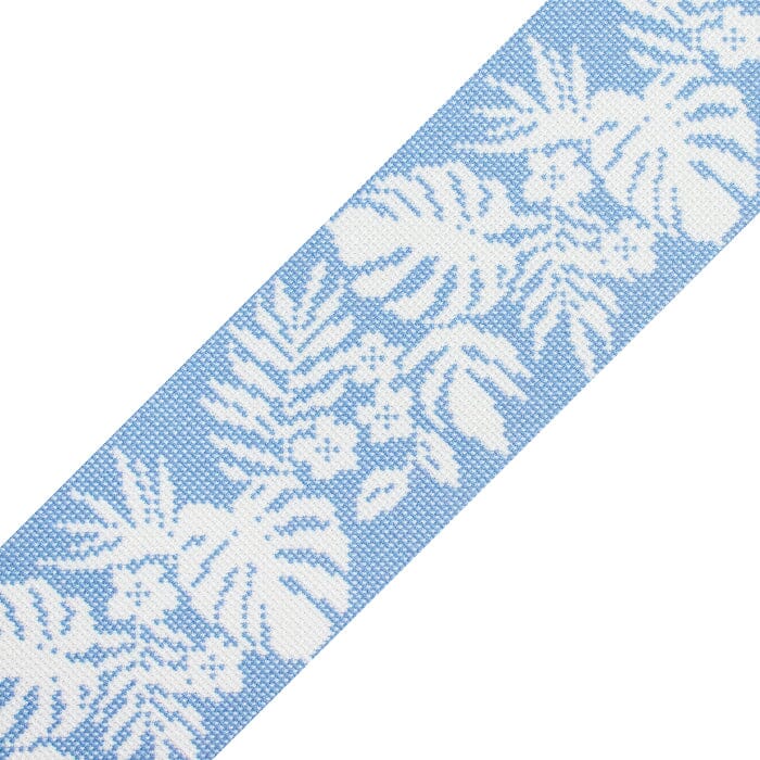 Hibiscus Band - White on Blue Canvas