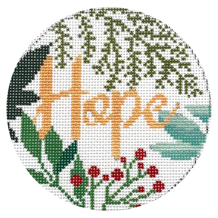 Hope Ornament White/Gold Canvas