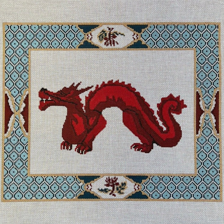 Fish Scale Red Dragon Pillow