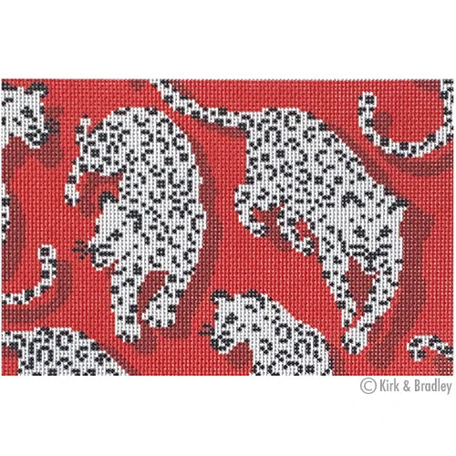 Leopard Clutch -Red Canvas