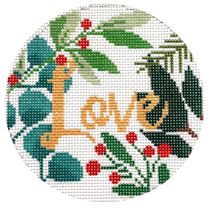Love Ornament White/Gold Canvas