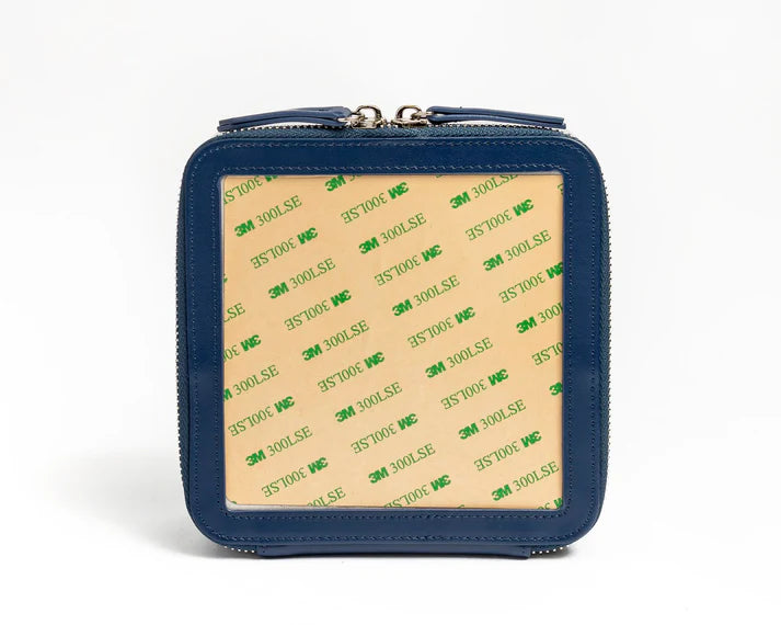 6" Leather Self Finishing Box - Navy
