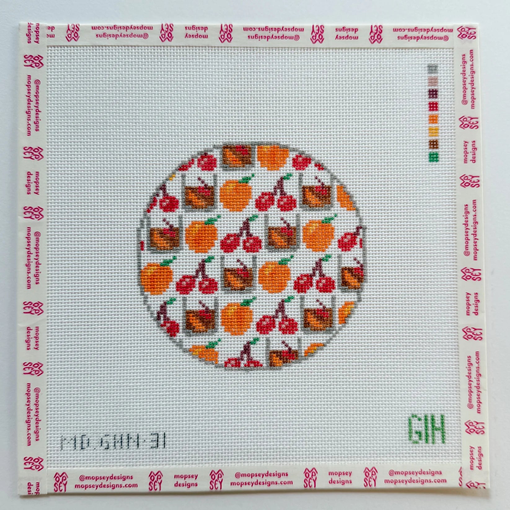 WS - Green Heart Needlepoint: Old Fashion Round Canvas