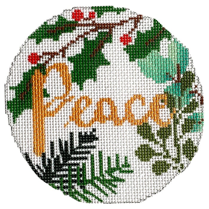 Peace Ornament White/Gold Canvas