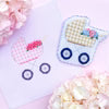 Baby Carriage Canvas with Stitch Guide - Pink Gingham