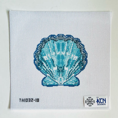 Scallop Ornament - Turquoise Canvas