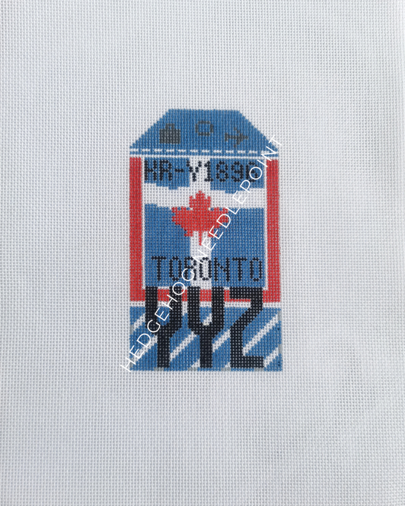 Toronto Retro Travel Tag Needlepoint Canvas