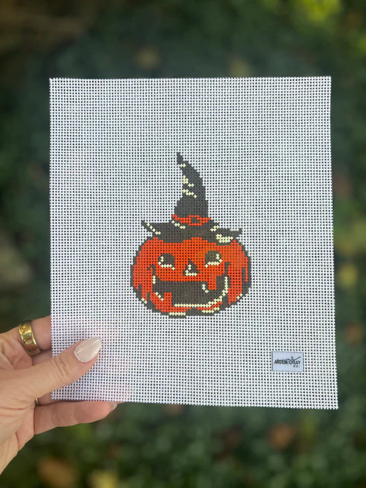 Vintage Witch Pumpkin Canvas