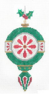 Vintage Ornament Emerald/Red Canvas