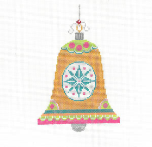 Vintage Ornament Bell Shape Gold Canvas