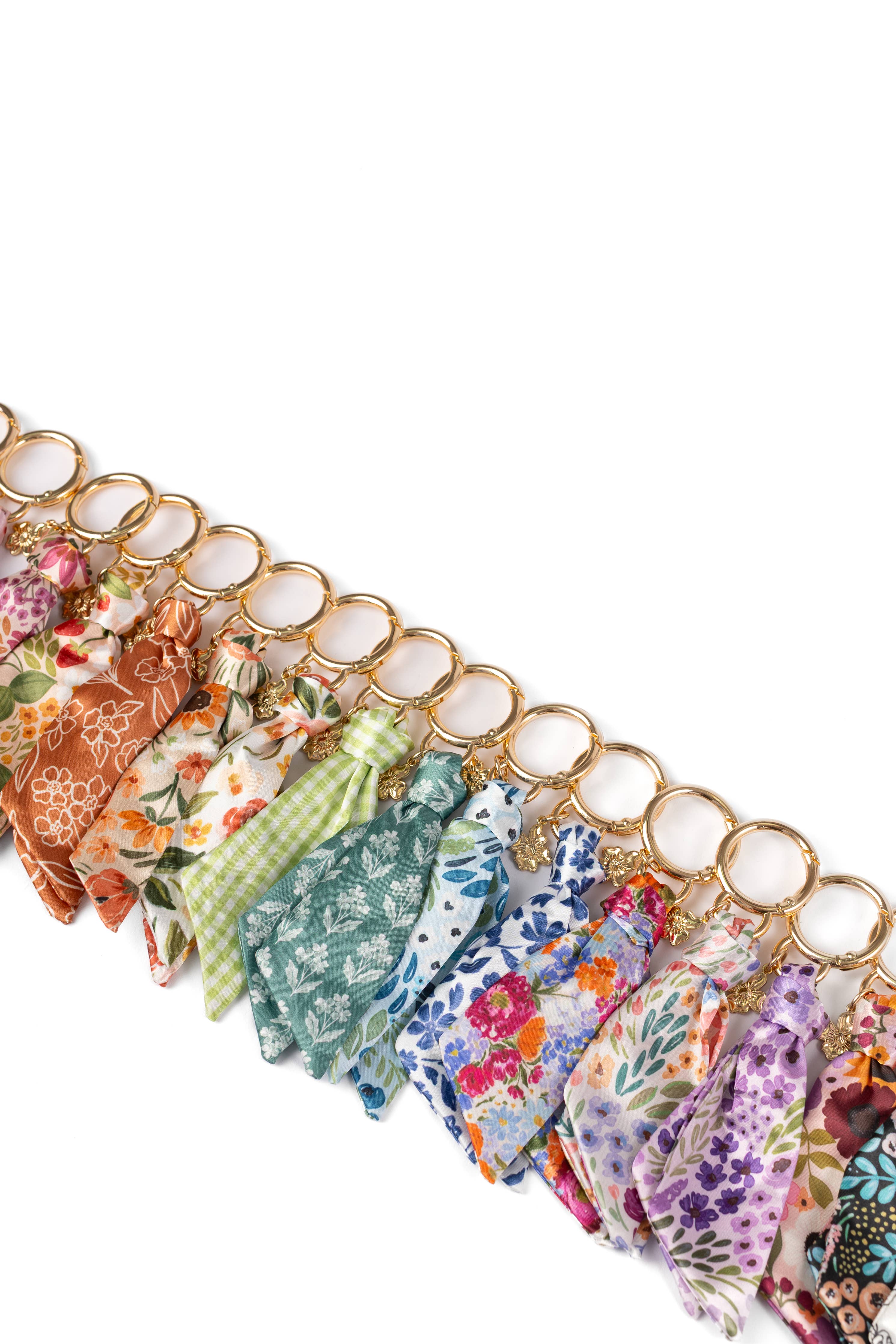 Floral Satin Keychain: Waterfall Floral