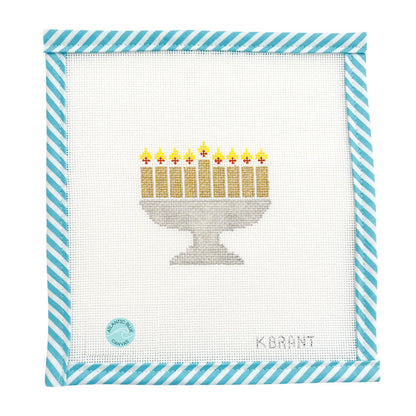 Hanukkah Menorah Canvas - Gold &  Silver