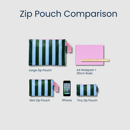 Clear Zip Pouch Bundle (x3 sizes) – Red