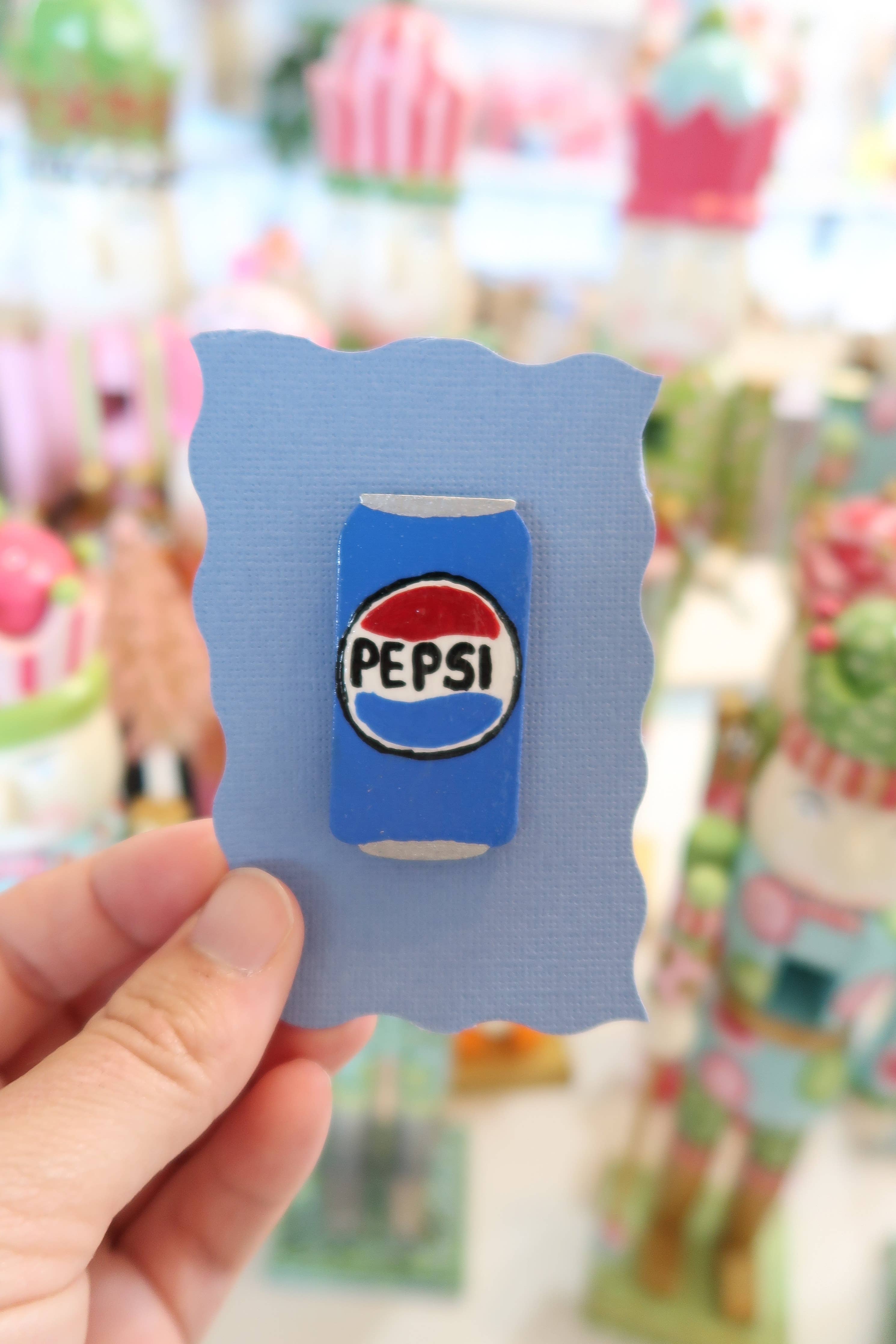 Handbpainted sodie can needle minders: Diet cola