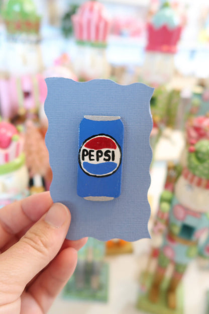 Handbpainted sodie can needle minders: Diet cola