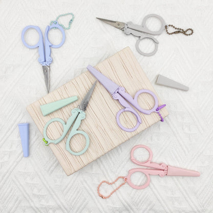 Portable folding scissors with sheath: Lavender