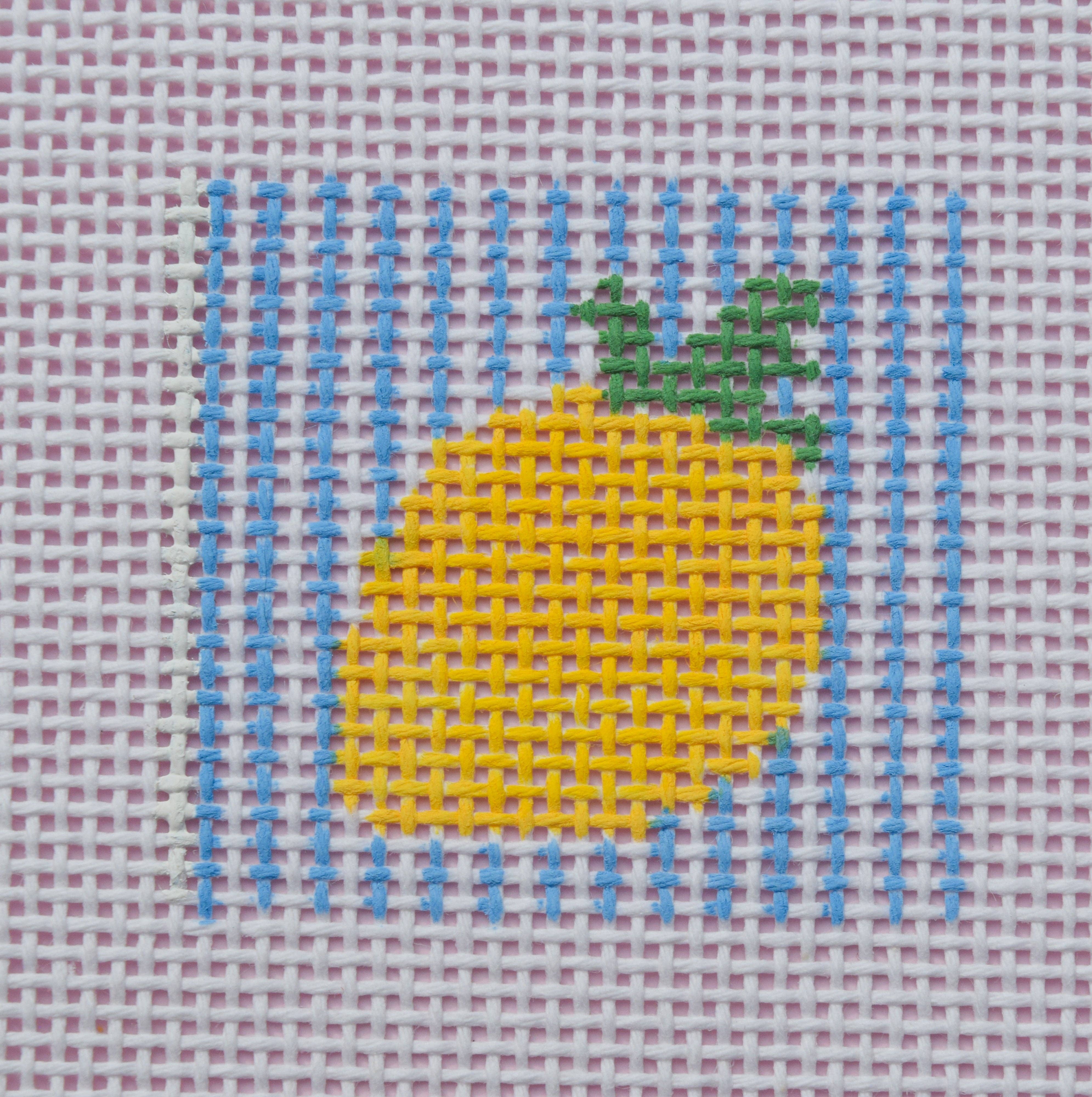 Lemon Charm Hand Painted Needlepoint Canvas