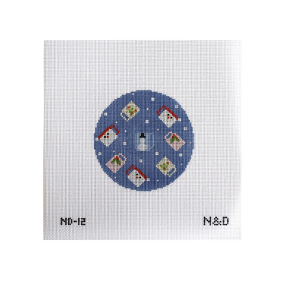 Colorful Christmas Mugs Round Canvas