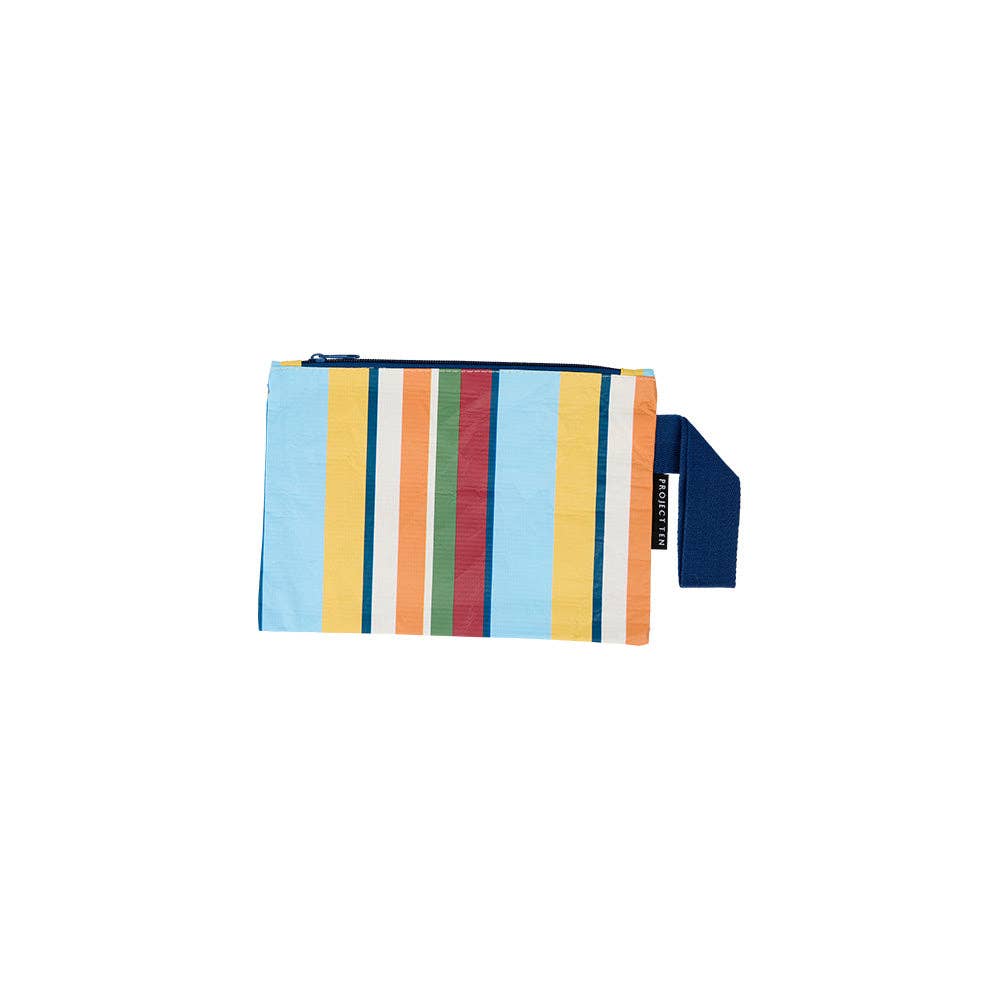Retro Stripe Mini Zip Pouch