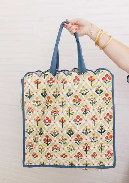 Scalloped Quilted Tote Bag Regular Size | Meadow Luxe