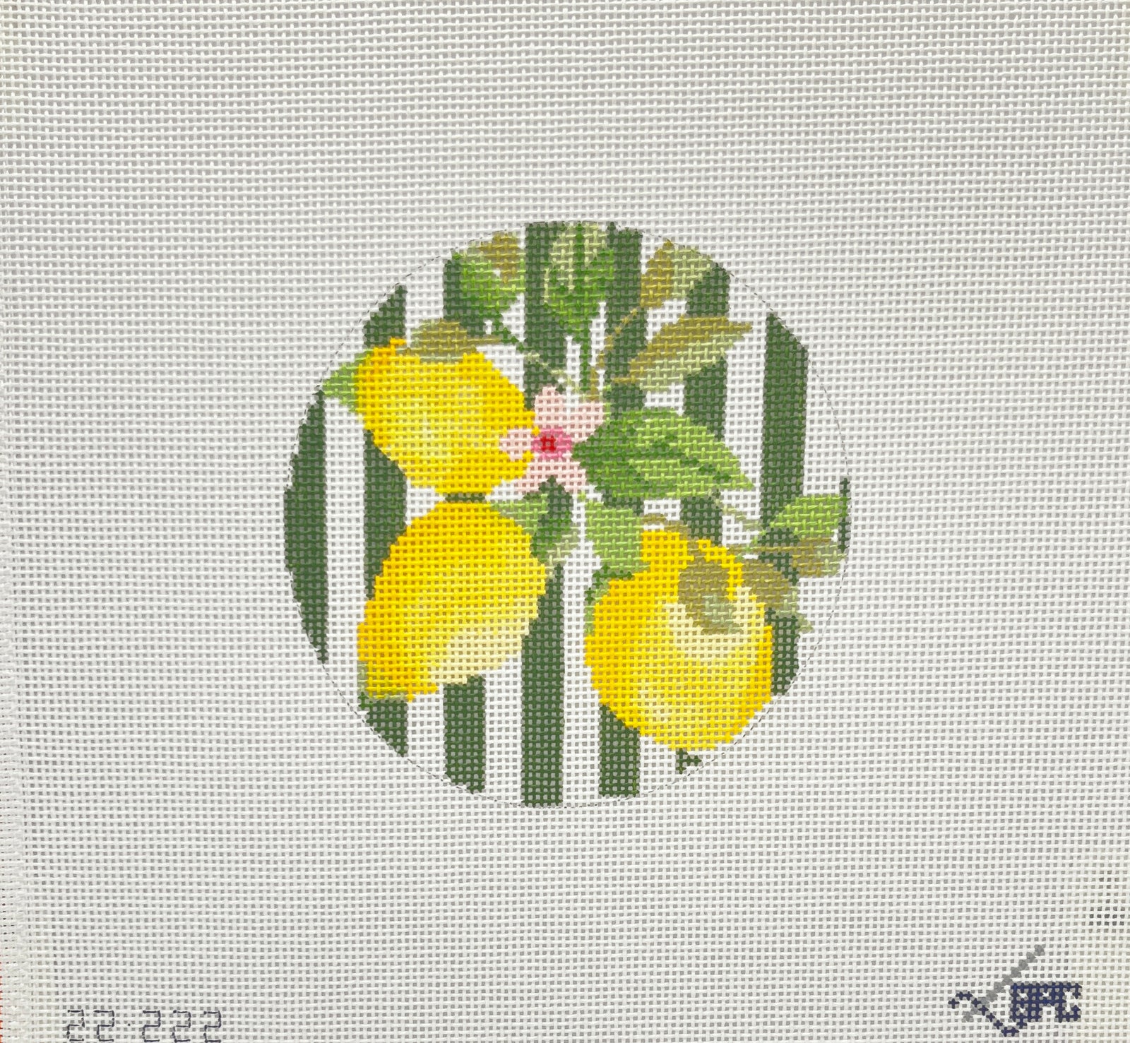 Lemons 4" Round Canvas