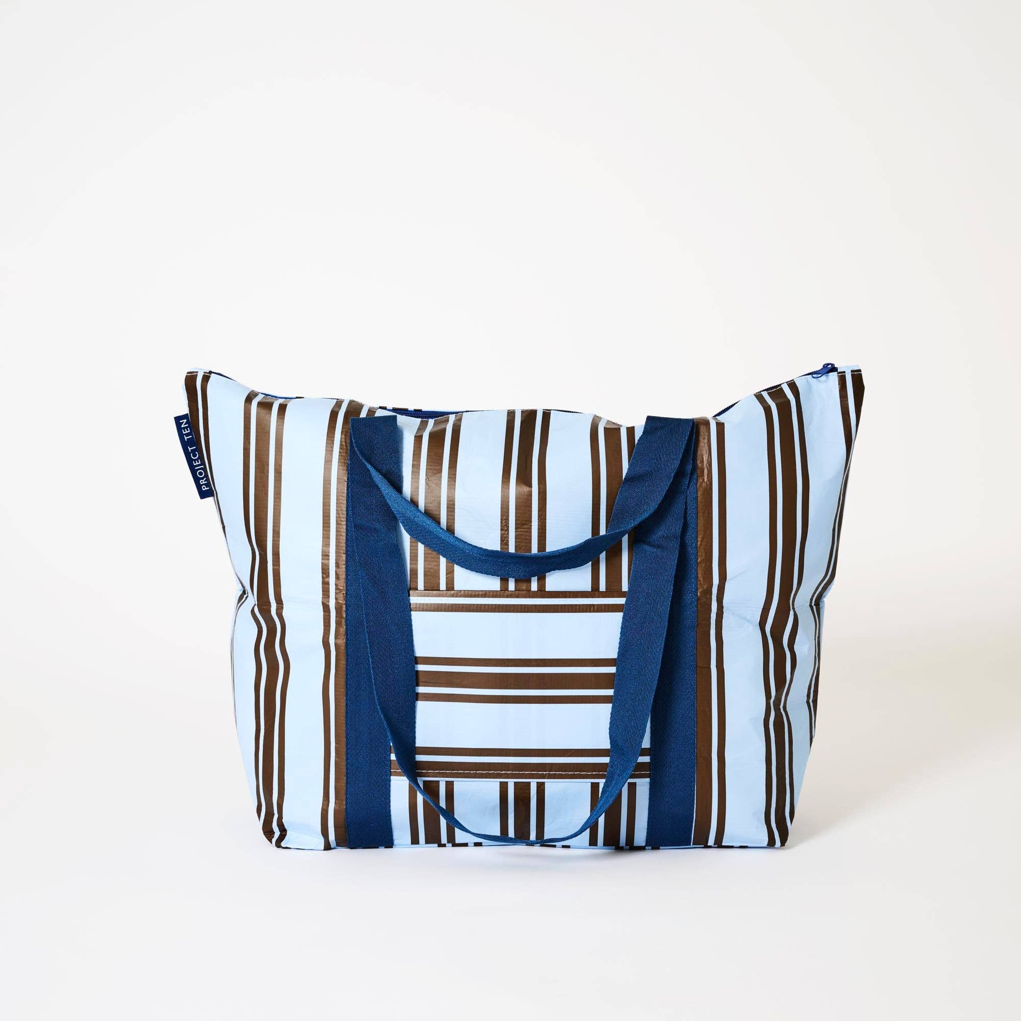 Zip Medium Tote – Oxford Stripe