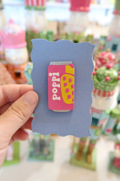 Handbpainted sodie can needle minders: Diet cola