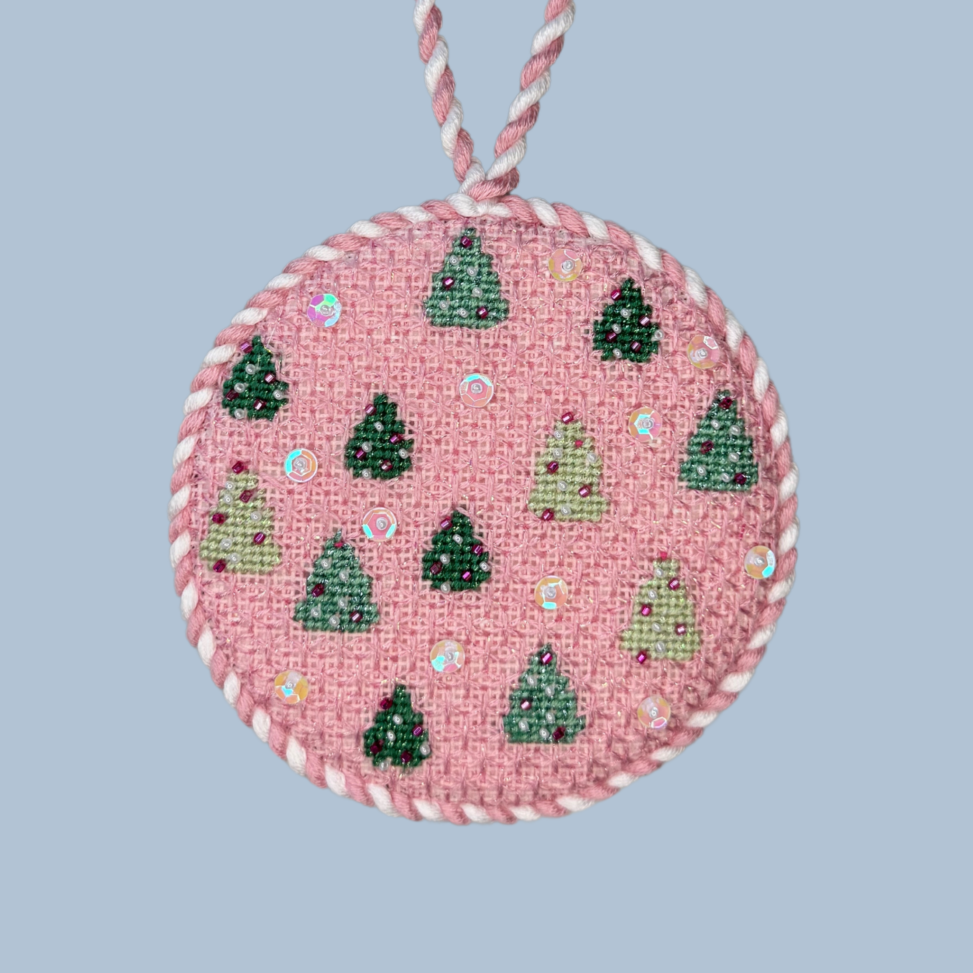 Pink Trees Round Canvas
