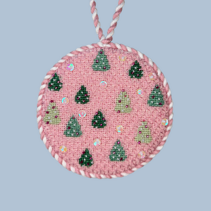 Pink Trees Round Canvas