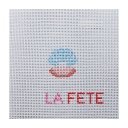 Glitter Oyster Shell with Pearl Hand Painted Needlepoint Canvas