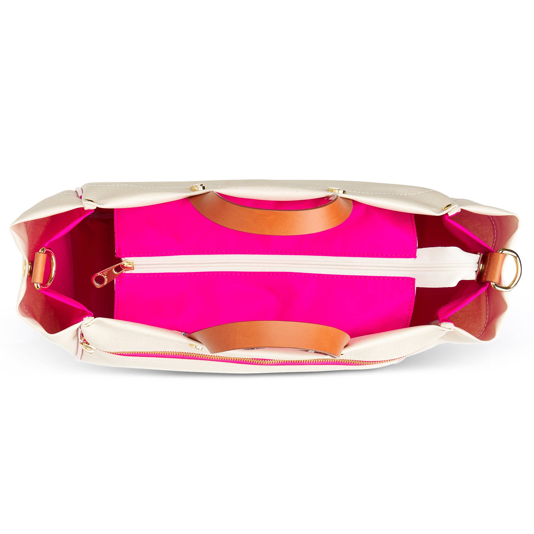 "Codie" Pink Canvas Tote with Leather Accents