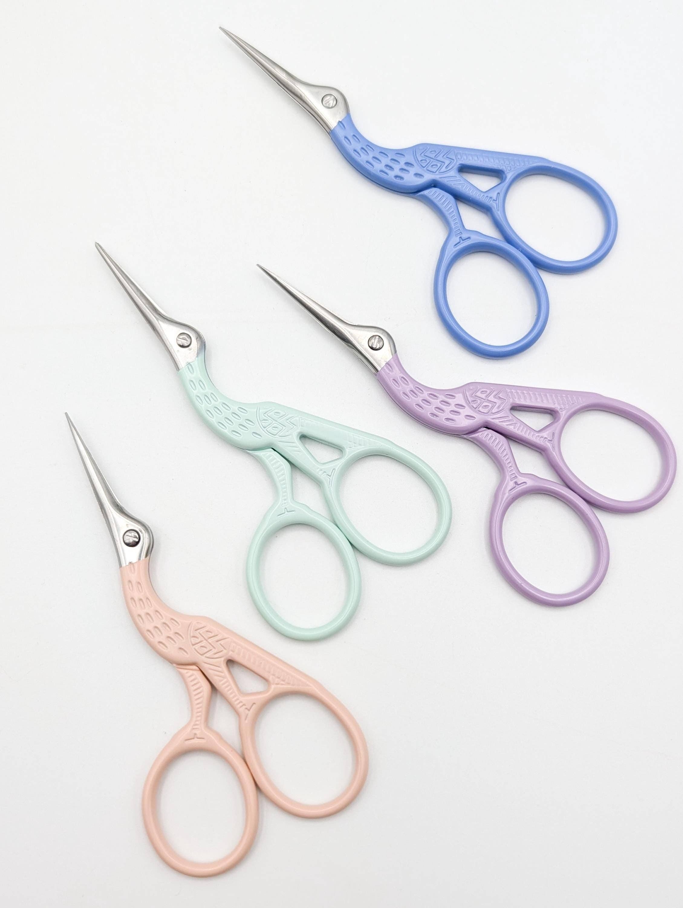 Colorful Stork Embroidery Scissors: Misty jade