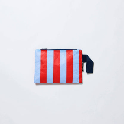 Red Blue Stripe Mini Zip Pouch