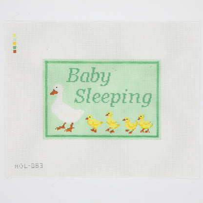 Baby Sleeping - Green Canvas